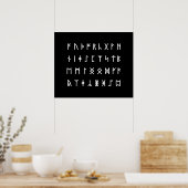 Runenalfabet [Futhorc] Poster (Keuken)