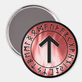Runes de flamme, Rouge [17. Tiwaz] Magnet (Recto/Verso)