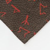 Runes op leer fleece deken (Hoek)