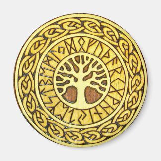Runes viking avec aimant de réfrigérateur d'arbre