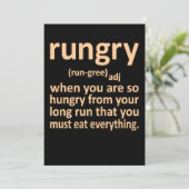 Rungry Definition Half Marathon Runner Running Gra Bedankkaart (Staand voorkant)