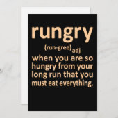 Rungry Definition Half Marathon Runner Running Gra Bedankkaart (Voorkant / Achterkant)