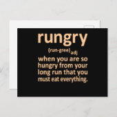 Rungry Definition Half Marathon Runner Running Gra Uitnodiging Briefkaart (Voorkant / Achterkant)