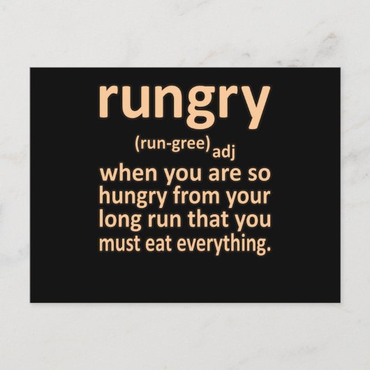 Rungry Definition Half Marathon Runner van Gra Briefkaart (Voorkant)