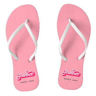 Runher Running Pink Bold Retro Font Motivational Teenslippers