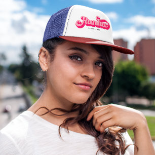 Runher Running Pink Bold Retro Font Motivational Trucker Pet