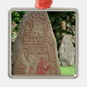 Runic stone metalen ornament
