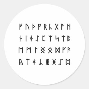 Runisch alfabet [Futhorc] Ronde Sticker