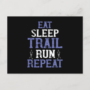 Runnen - Eat Sleep trail run repeat Briefkaart