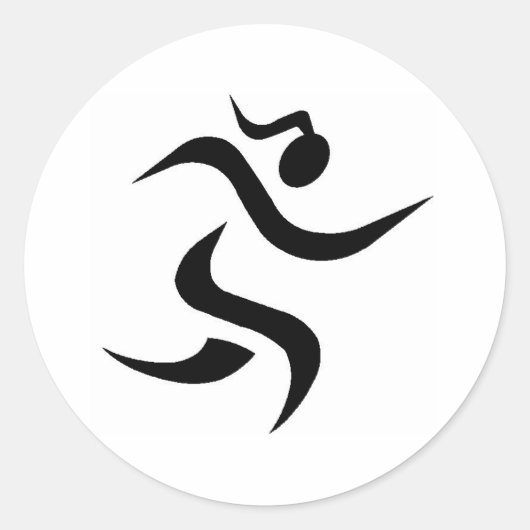 runnen van meisje ronde sticker (Voorkant)