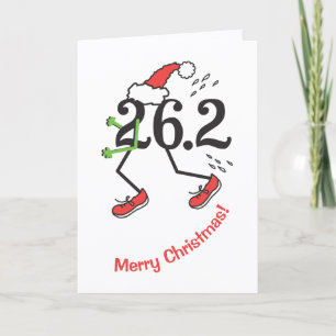 Runner 26.2 Marathon kerstfeestdag Kaart
