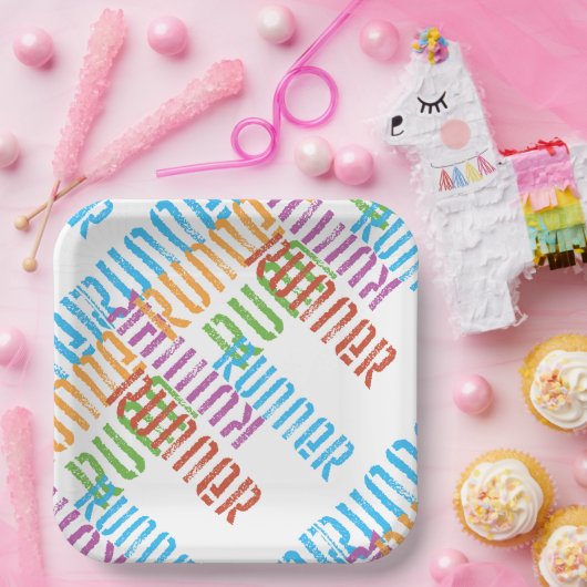 Runner Abstract Kleurrijk Papieren Bordje (Feest)