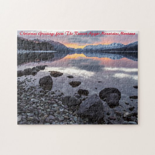Runner Apgar Mountains Montana kerstgroet Legpuzzel (Horizontaal)