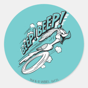 RUNNER™ BEEP BEEP!™ Halftone Ronde Sticker