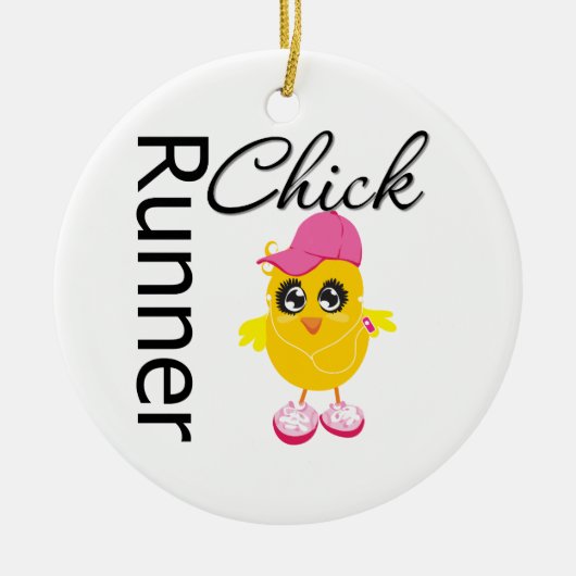 Runner Chick Keramisch Ornament (Voorkant)