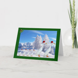 Runner duck santa hat feestdagen kaart