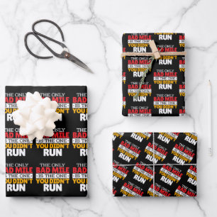 Runner - Funny Bad Mile Runote Quote Inpakpapier Vel