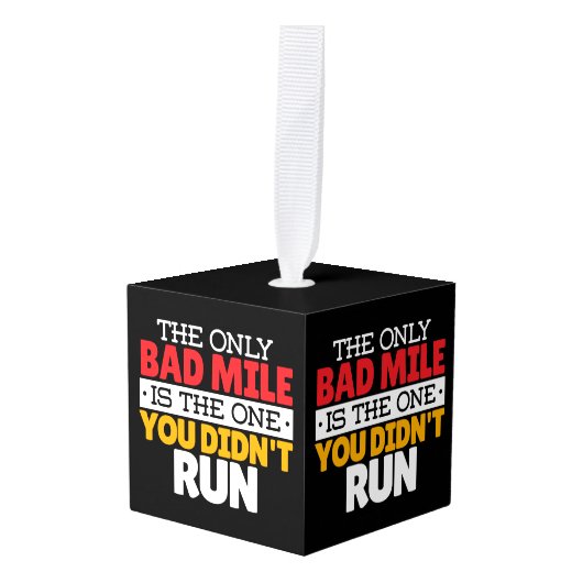 Runner - Funny Bad Mile Runote Quote Kubus Ornament (Voorkant hoekig)