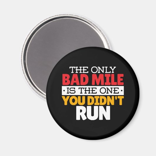 Runner - Funny Bad Mile Runote Quote Magneet (Voorkant / Achterkant)