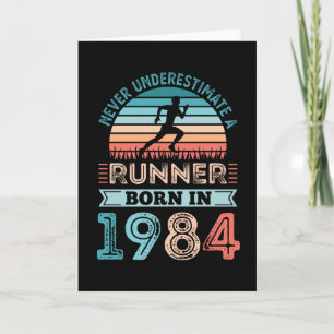 Runner geboren in 1984 40th Birthday Gift Running Kaart