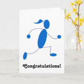 Runner Girl Gefeliciteerd Kaart (Gele Bloem)