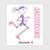 Runner Lady Pink Paarse Persoonlijke Sticker (Vel)