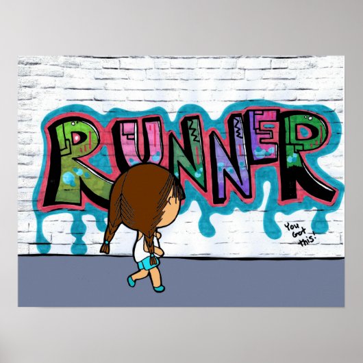 "Runner on the Streets"-Poster Poster (Voorkant)