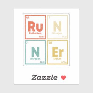 Runner Periodieke Tafel Marathon Runners Wetenscha Sticker