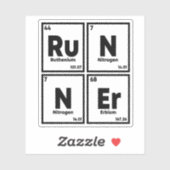 Runner Periodieke Tafel Marathon Runners Wetenscha Sticker (Vel)