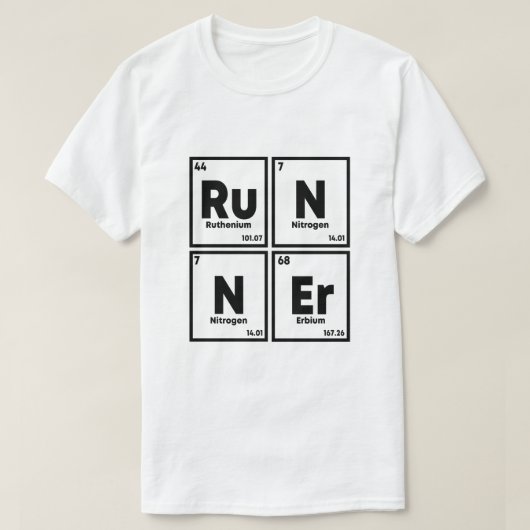 Runner Periodieke Tafel Marathon Runners Wetenscha T-shirt (Design voorkant)