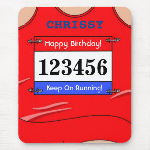 Runner Red Vest Mouse Mat Muismat