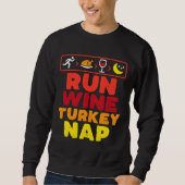 Runner Runner Thanksgiving Run Wine Sticker Trui (Voorkant)