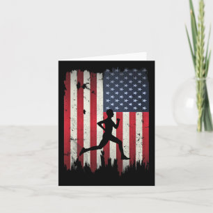 Runner Running Amerikaanse vlag 4 juli Patri Kaart