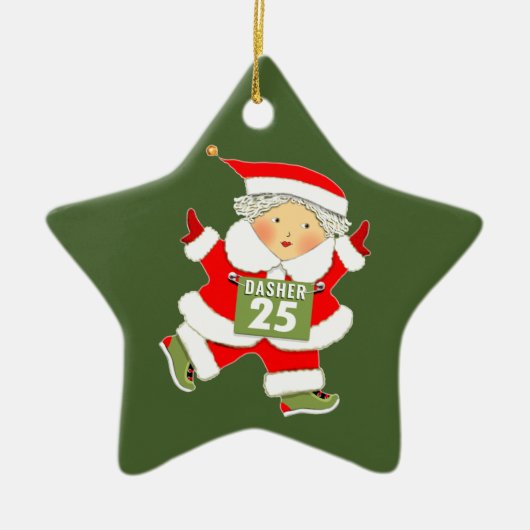 Runner Running Christmas Collectible Keramisch Ornament (Voorkant)