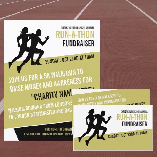 Runner Silhouette, Charity run-Walk-a-Thon Event Flyer