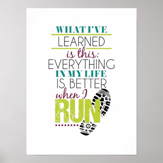 Runner Typographic Quote Poster (Voorkant)