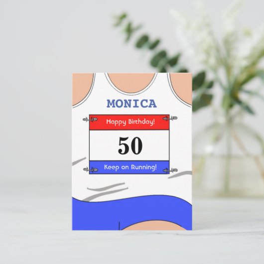 Runner White Bovenkant Briefkaart (Staand voorkant)