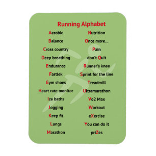 Runners alphabet green sport magneet