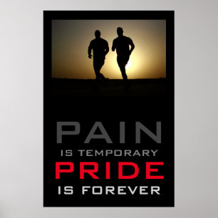 Runners Pain Tijdelijke Pride voor altijd Motivati Poster