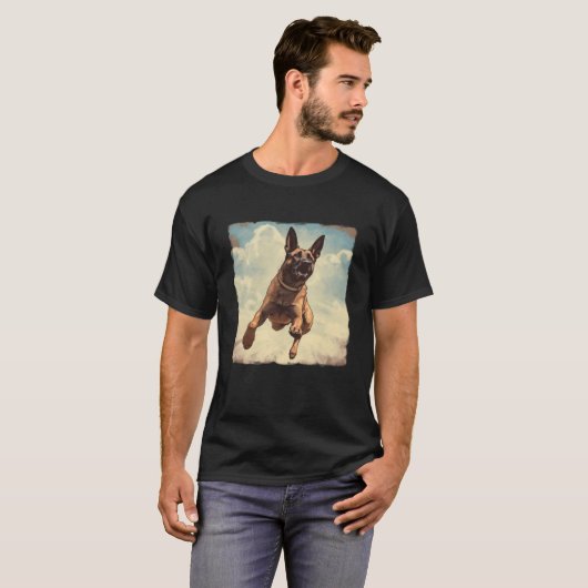 Running Belgian Malinois T-shirt (Voorkant volledig)