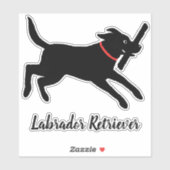 Running Black Labrador Retriever Schattige Dog Sti Sticker (Vel)