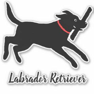 Running Black Labrador Retriever Schattige Dog Sti Sticker