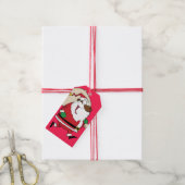 Running Black Santa Paper Gift Label Cadeaulabel (Met Touw)