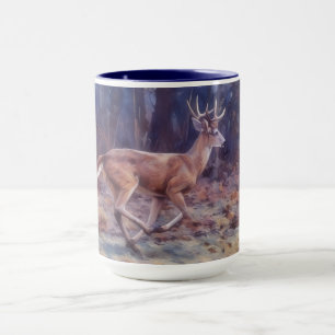 Running Buck Deer Wild Animal Art Mok Cup
