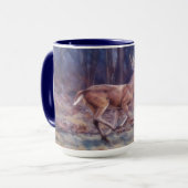 Running Buck Deer Wild Animal Art Mok Cup (Voorkant links)