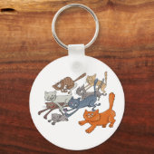 Running Cats Sleutelhanger (Voorkant)