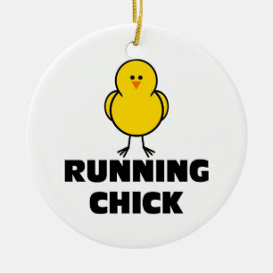 Running Chick Keramisch Ornament
