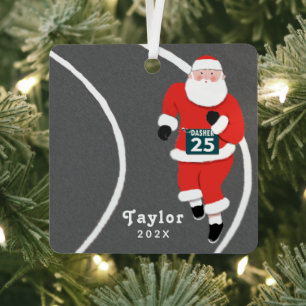 Running Christmas Collectible Metalen Ornament