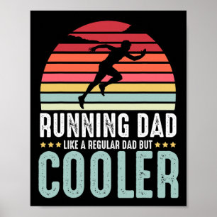 Running Dad Funny Marathon Runner Vaderdag Dis Poster