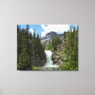 Running Eagle Falls in Glacier National Park Canvas Afdruk